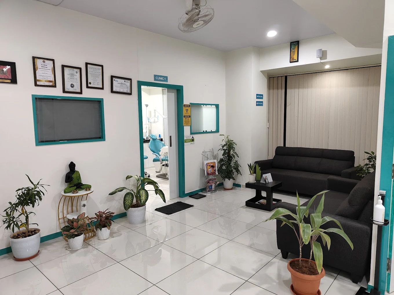 NS Dental Clinic interior waiting area in Nagarbhavi